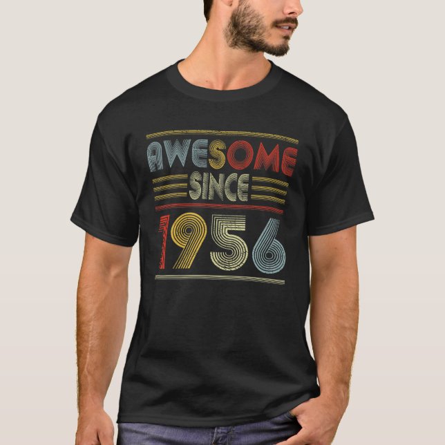 Camiseta Regalos De 66 Años Impresionantes Desde 1956 Retro (Anverso)
