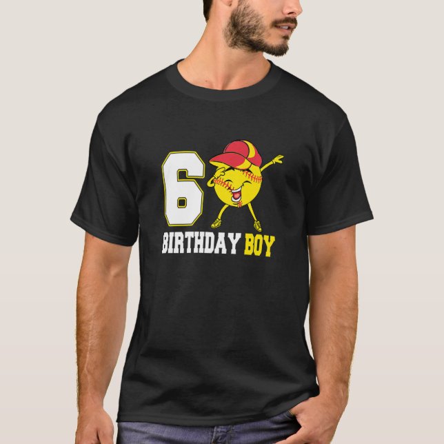 Camiseta Regalos de 6 años de edad Dabbing Softball Niño de (Anverso)
