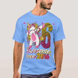 Camiseta Regalos de 6 años Unicorn Dabbing 6cumpleaños Gir