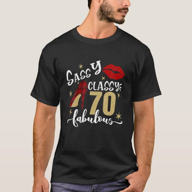 Camiseta Regalos De 70 Años De Edad 70 Elegante Y Fabuloso  (Anverso)