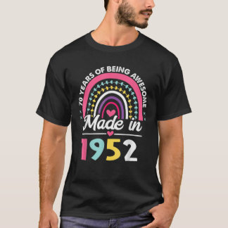 Camiseta Regalos De 70 Años De Edad Nacidos En 1952