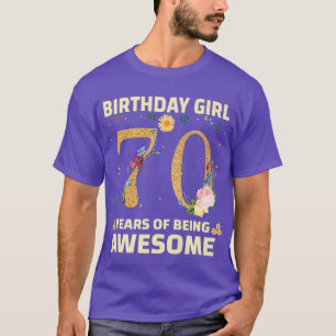 Camiseta Regalos De 70 Años Para Mujeres 70 Años Floral 