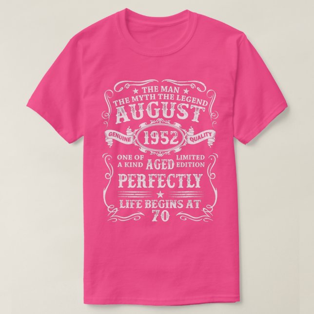 Camiseta Regalos De 70 Años Septiembre De 1952 Leyenda De M (Diseño del anverso)