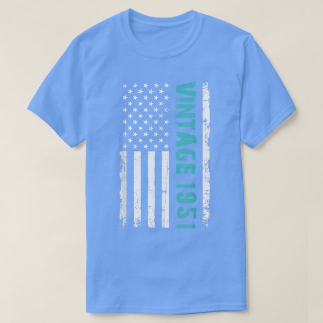 Camiseta Regalos de 71 años de antigüedad Bandera estadouni (Diseño del anverso)