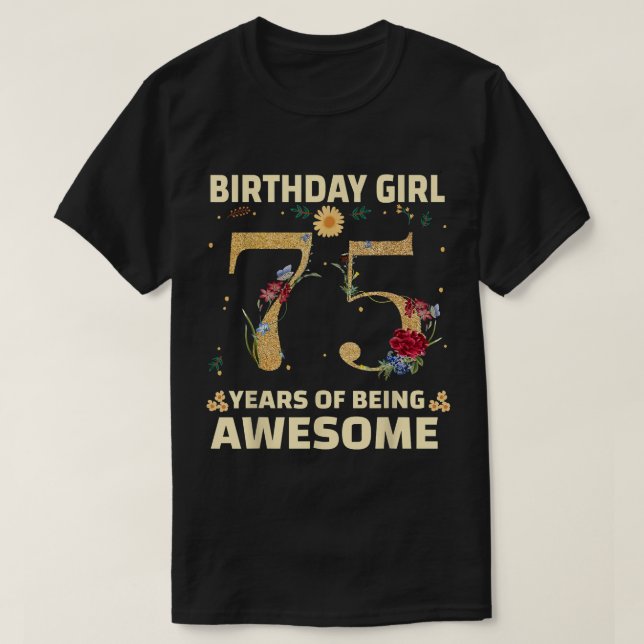 Camiseta Regalos De 75 Años De Edad Para Mujeres 75º Cumple (Diseño del anverso)