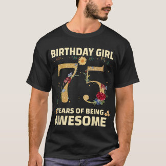 Camiseta Regalos De 75 Años De Edad Para Mujeres 75º Cumple