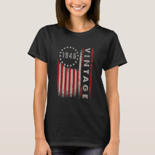 Camiseta Regalos de 77 años de antigüedad Vintage Bandera e