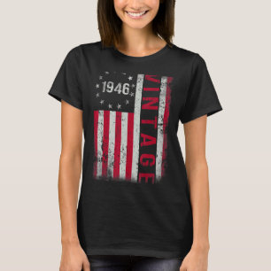 Camiseta Regalos de 77 años de antigüedad Vintage Bandera e