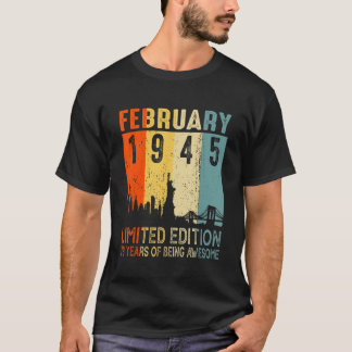 Camiseta Regalos de 78 años de edad Vintage febrero de 1945