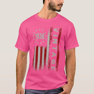Camiseta Regalos de 86 años Vintage Bandera Americana 1936