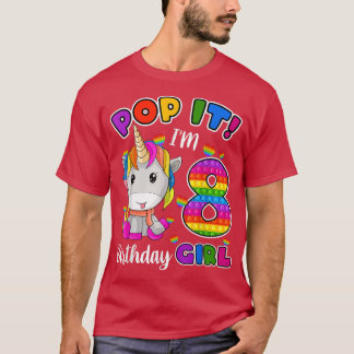 Camiseta Regalos de 8 años pop soy Chica de cumpleaños Unic