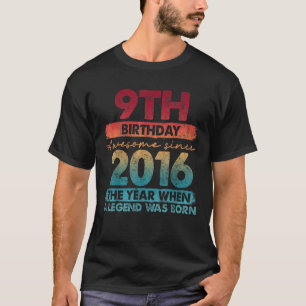 Camiseta Regalos de 9 años de antigüedad Vintage 2016 Edici