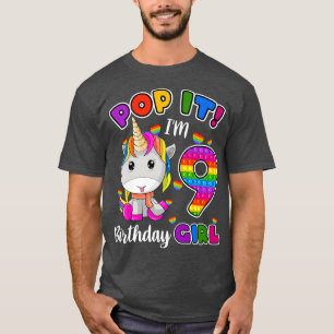 Camiseta Regalos de 9 años pop soy Chica de cumpleaños Unic