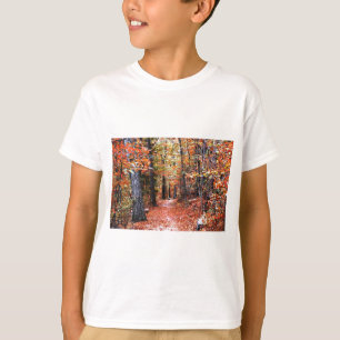 Camiseta Regalos de Acuarela del Sendero Otoñal del Bosque 