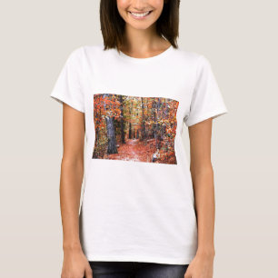 Camiseta Regalos de Acuarela del Sendero Otoñal del Bosque