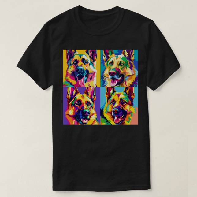 Camiseta Regalos de amantes del arte de los perros pastores (Diseño del anverso)