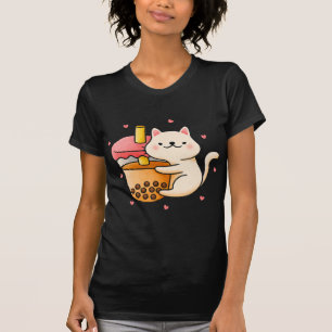 Camiseta Regalos de Anime Kawaii Cat Boba Bubble Tea Merch