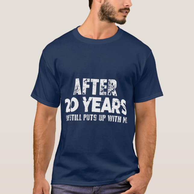 Camiseta Regalos de aniversario para el marido Funny 20 año (Anverso)