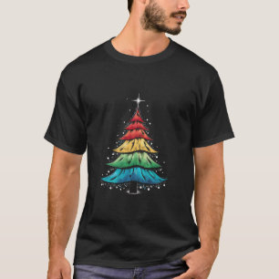 Camiseta Regalos de árbol de navidad gay con la bandera arc