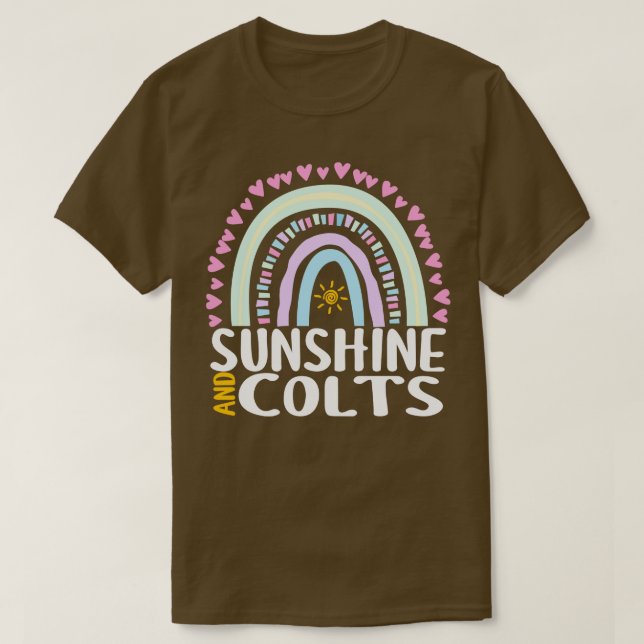 Camiseta Regalos de arcoiris lindos del sol y potros para m (Diseño del anverso)