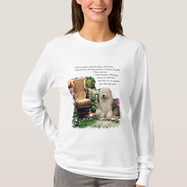 Camiseta Regalos de arte de Sheepdog ingleses viejos (Anverso)