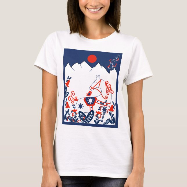 Camiseta Regalos De Arte Folclórico Sueco Y Finlandés (Anverso)