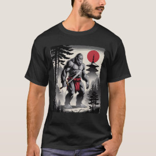 Camiseta Regalos de arte vintage japonés Samurai Bigfoot pa
