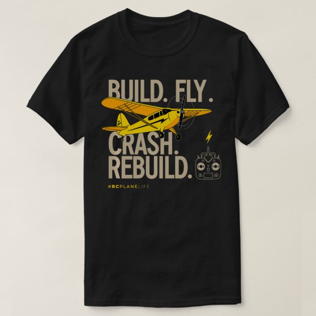 Camiseta Regalos de avión RC Construir choque de vuelo Reco (Diseño del anverso)