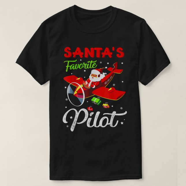 Camiseta Regalos de avión volador de navidades Santa Claus (Diseño del anverso)