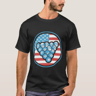 Camiseta Regalos De Billar Para Hombres Y Mujeres; Bandera 