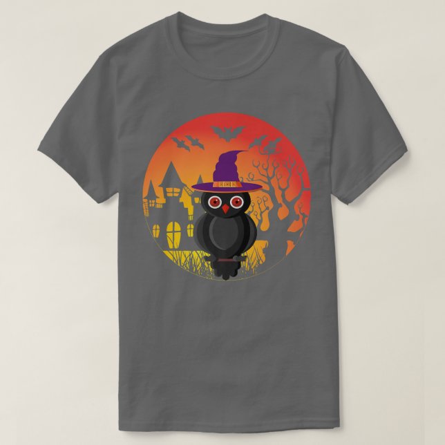 Camiseta Regalos De Brujas Lechuza De Halloween Obstaculiza (Diseño del anverso)