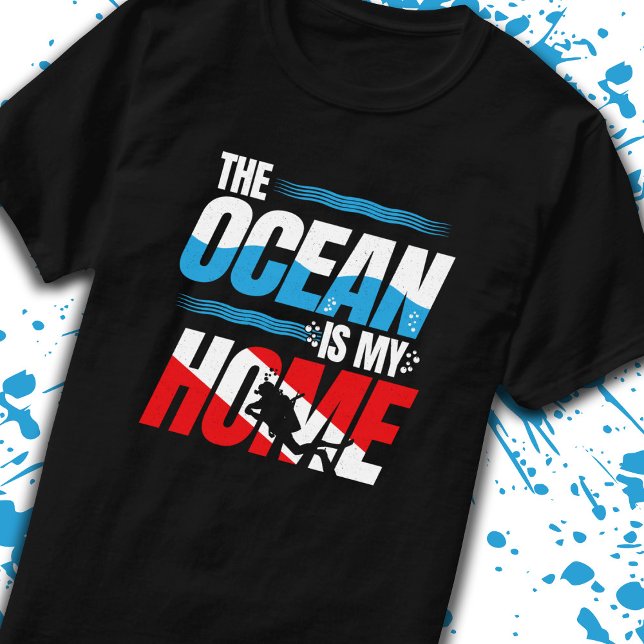Camiseta Regalos de buceo Scuba - Buceo con bandera abajo (Subido por el creador)