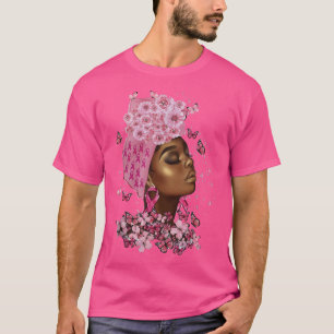 Camiseta Regalos de cáncer de mama para mujeres afroamerica