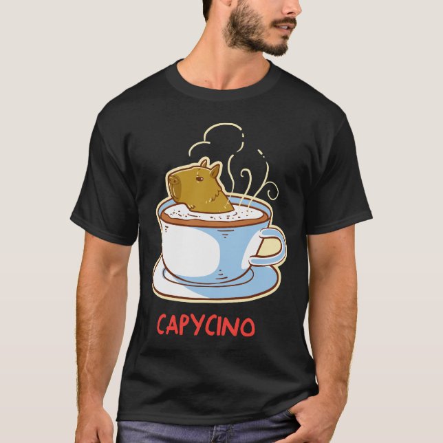 Camiseta regalos de capibara, capycino, café capuchino, lin (Anverso)