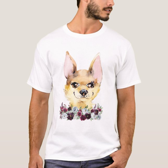 Camiseta Regalos de Chihuahua Perro Floral Cudo (Anverso)