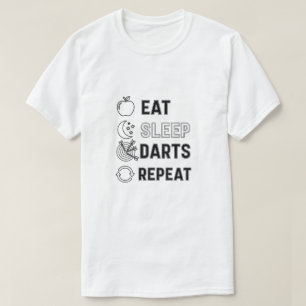Camiseta Regalos de Come Sueño Dardos Repite para Hombres J