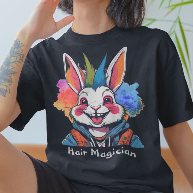 Camiseta Regalos de conejo estiloso para peluquero Hair Sty (Stylish Rabbit Gifts for Hairdresser Hair Stylist)