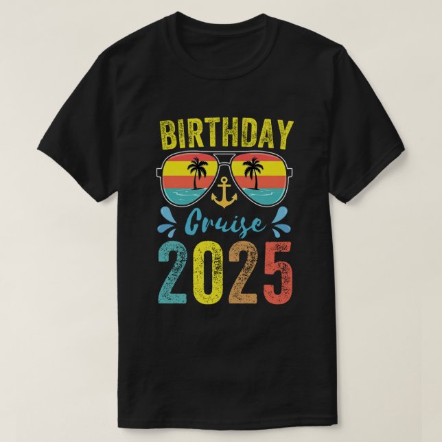 Camiseta Regalos de crucero de cumpleaños 2025 Escuadrón Fi (Diseño del anverso)