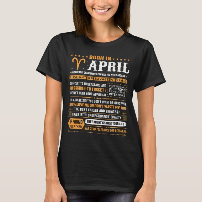 Camiseta Regalos De Cumpleaños De Abril - Nacidos En Abril  (Anverso)