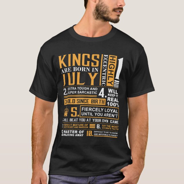 Camiseta Regalos de cumpleaños - Los reyes nacen en la cami (Anverso)