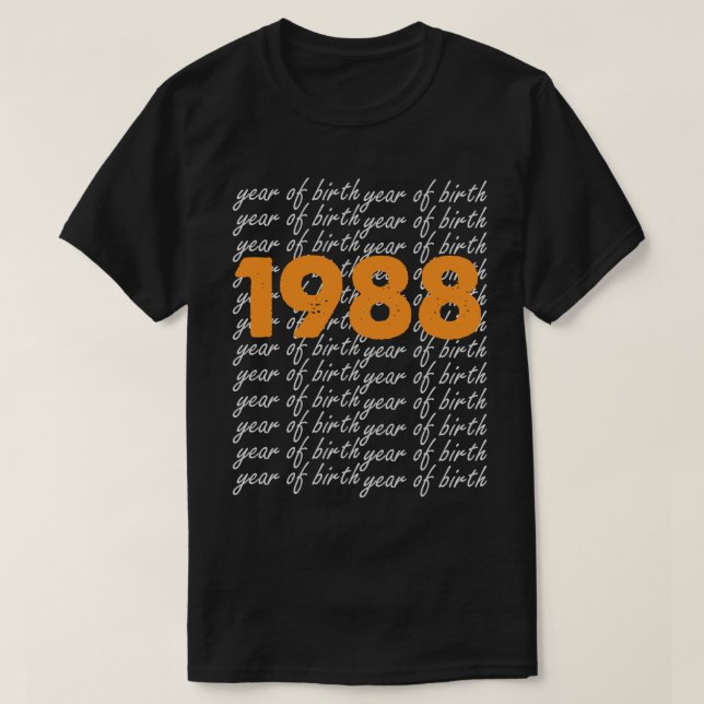 Camiseta Regalos de cumpleaños masculinos de 1988 (Diseño del anverso)