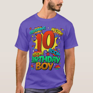 Camiseta Regalos de cumpleaños número 10 estilo cómic para 