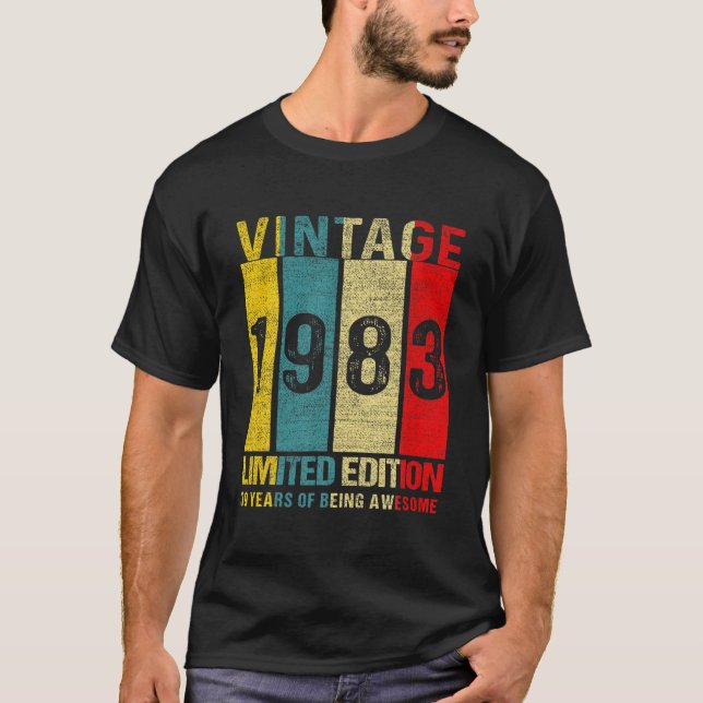 Camiseta Regalos de cumpleaños Vintage 1983 Edición limitad (Anverso)