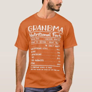 Camiseta Regalos de datos nutricionales de las abuelas