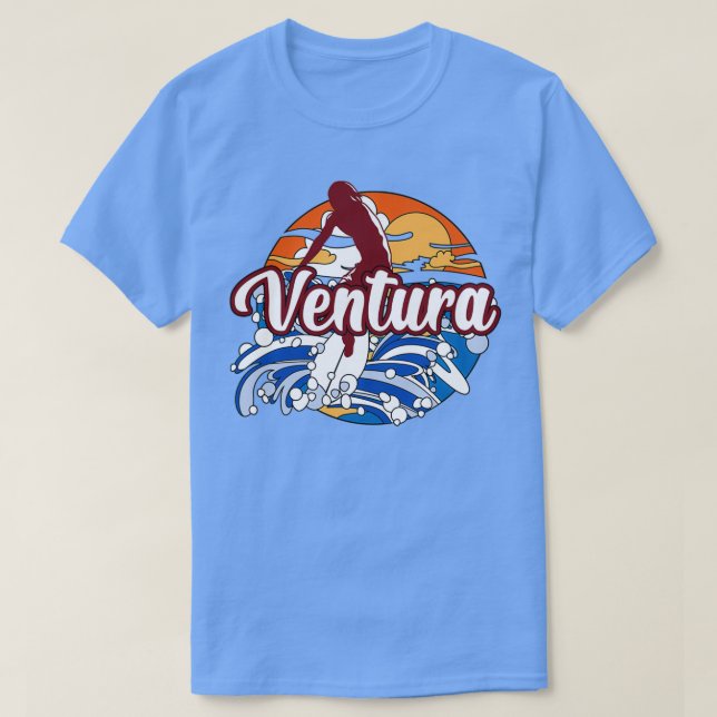 Camiseta Regalos de destino de playa de surf Ventura (Diseño del anverso)