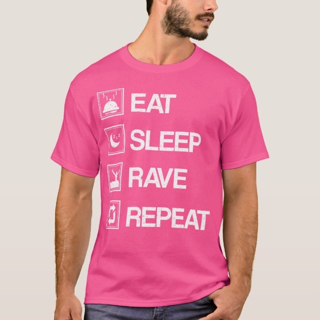 Camiseta Regalos de Edm Raver - Repetición de Rave de sueño (Anverso)