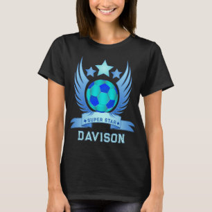 Camiseta Regalos de emblema de fútbol en neón azul para muj