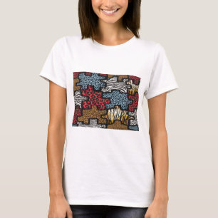 Camiseta Regalos de estampado de rompecabezas de leopardo d