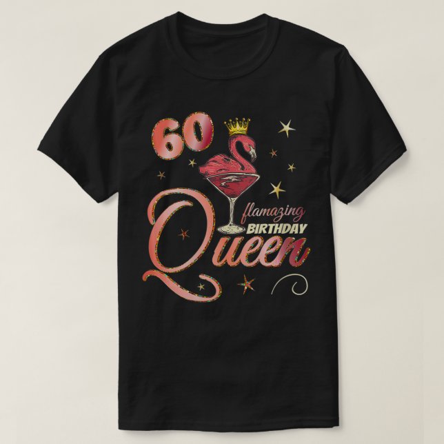 Camiseta Regalos de flamingo por 60 años para mujeres (Diseño del anverso)