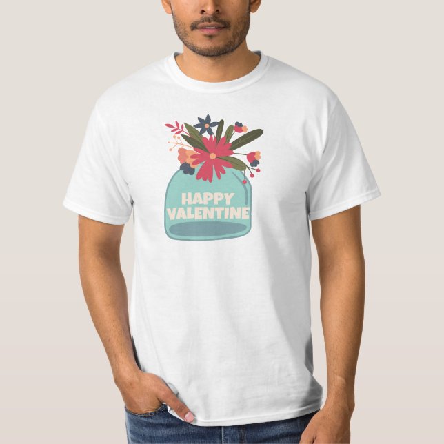 Camiseta regalos de flores del día de San Valentín feliz (Anverso)